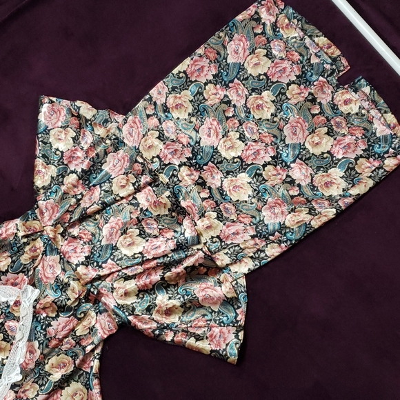 RARE!! Vintage Floral & Lace Peplum V Neck Pencil Skirt Formal Mini Midi Dress - Picture 3 of 11